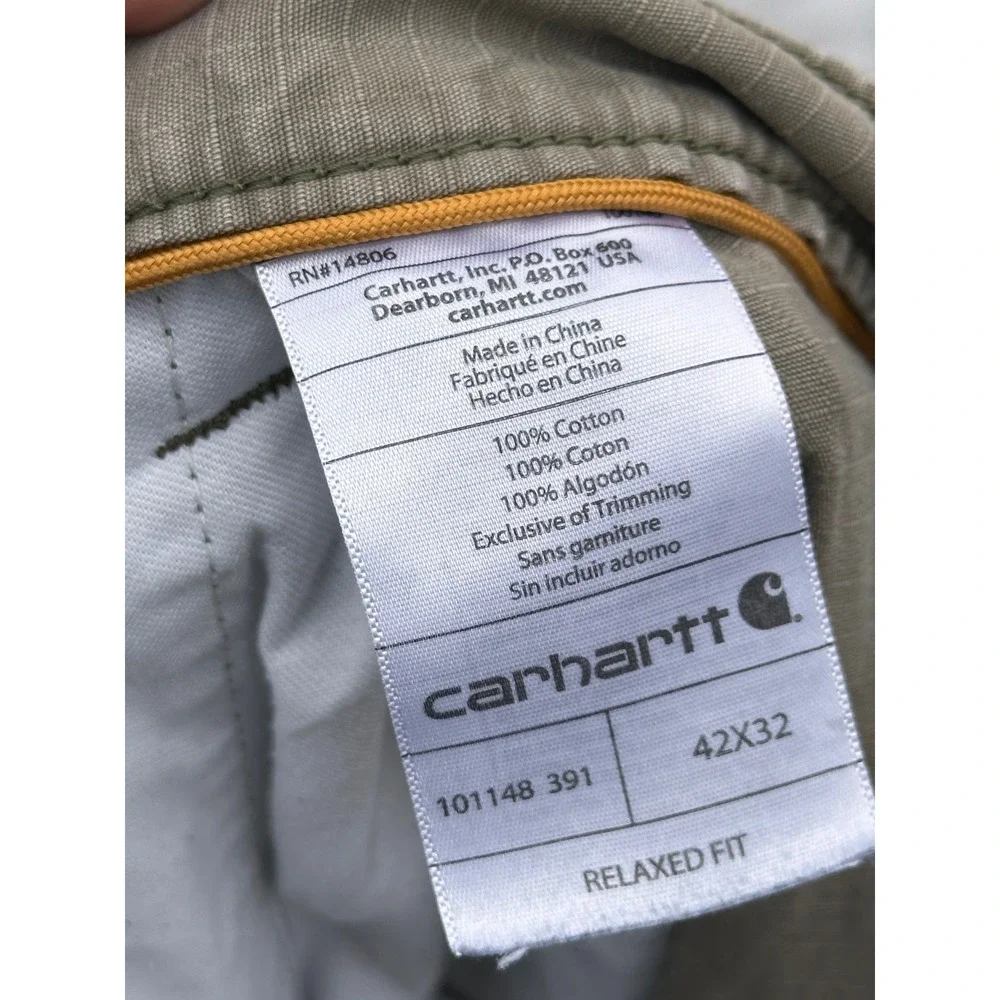 Carhartt Force Relaxed Fit Ripstop Cargo Pants Mens 42x32 Olive Drab